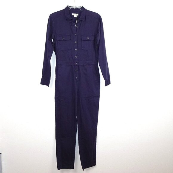 Outerknown Pants - Outerknown Jumpsuit Women's Size XS Blue Linen Blend One Piece Long Sleeve